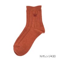 HANAE MORI/ハナエモリ HANAE MORI 福助 【HANAE MORI】 靴下 タック柄 クルー丈 履き口ゆったり(3200－07M) 片面刺しゅう 婦人 女性 レディ/506883852