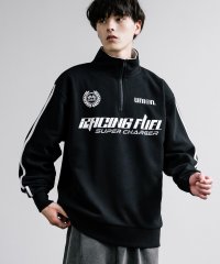 Rocky Monroe/ロッキーモンロー Rocky Monroe トレーナー スウェット ハーフジップ メンズ レディース 長袖 裏起毛 プリント 袖ライン 刺繍 ワンポイント 76/507052232