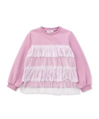 BeBe Petits Pois Vert/【店舗限定】チュールバイカラートップス(95~160cm)/507054810