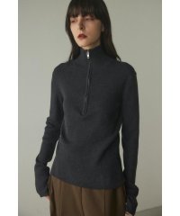 BLACK BY MOUSSY/rib half zip tops/507055343