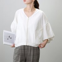 Aletta vita/アレッタ ヴィータ Aletta vita 袖ボリュームVネックライトブルゾン/507058025