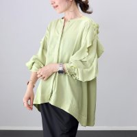 Aletta vita/アレッタ ヴィータ Aletta vita シワ加工袖フリル前開きブラウス/507058033
