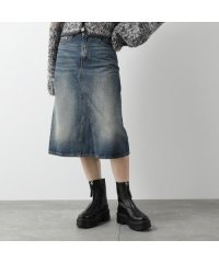 GANNI/ガニー GANNI GANNI デニムスカート J1561 6808 ミディアム丈 ロゴ刺繍パッチ/507058093