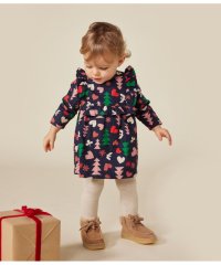 PETIT BATEAU/サージ織り長袖ワンピース/507071714