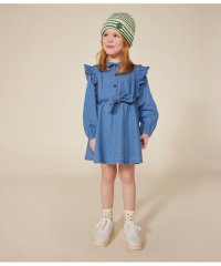 PETIT BATEAU/デニム長袖ワンピース/507071729