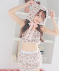 Tika/ティカ Tika ハロウィン コスプレ へそ出しもこもこレオパードタイトスカートセットアップセクシーツイン猫アニマル [3点セット] 【返品不可商品】/507072638