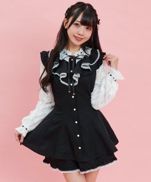 シークレットハニー Secret Honey ハシゴレーススタンドカラーラッフル 