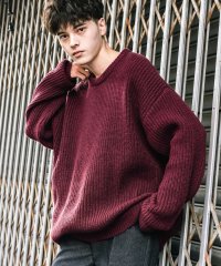 Rocky Monroe/ロッキーモンロー Rocky Monroe ニット セーター 無地 メンズ レディース 長袖 畦編み ミドルゲージ オーバーサイズ ボリュームニット クルーネッ/506894232