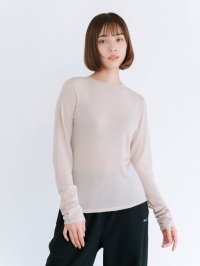 misora/ミソラ misora Sheer cashmere crew/507032026