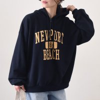 REAL STYLE/リアルスタイル REAL STYLE パーカー レディース 春 秋 薄手 長袖 ロゴプリント ハーフジップ スウェット トップス スエット カジュアル ゆったり/507033094