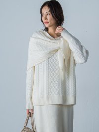 LAUTREAMONT/ロートレアモン LAUTREAMONT ケーブル編みニットストール≪手洗い可能≫/507076675