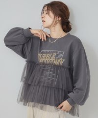 SHOO・LA・RUE Cutie Blonde/【S－LL】一枚でサマになる チュールドッキング ロゴスウェット/507079910