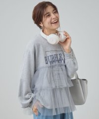 SHOO・LA・RUE Cutie Blonde/【S－LL】一枚でサマになる チュールドッキング ロゴスウェット/507079910