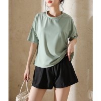 Angel Luna/エンジェル ルナ Angel Luna 【タンキニ水着4点セット】レディース 体型カバー Tシャツ ラッシュガード 袖 セパレート ビキニ トップス Vカットネ/507080579