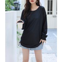 Angel Luna/エンジェル ルナ Angel Luna 【ラッシュガード単品】レディース 水着 体型カバー 長袖 ロングTシャツ アウター ゆったり オーバーサイズ サイドギャ/507080583