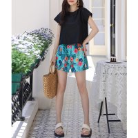 Angel Luna/エンジェル ルナ Angel Luna 【タンキニ水着2点セット】レディース 体型カバー 袖付き Tシャツ ラッシュガード ブラ内蔵 ショートパンツ 短パン 上/507080598