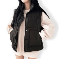 ica/アイカ ica ふんわり 軽量 ボリュームたっぷり 暖かい ミドル丈 ゆったり 中綿ベスト フェイクダウンベスト キルティングベスト/507080890