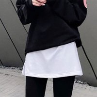 REAL STYLE/リアルスタイル REAL STYLE 付け裾 つけ裾 レイヤード シャツ レディース ウエストゴム 重ね着風 体系カバー 裾出し すそ フェイク おしゃれ 白 /507081124