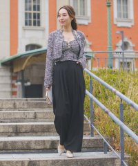 Retica/レティカ Retica フラワーコサージュ付きツイード調ジャケットトップス×ワイドパンツスタイルセットアップセレモニースーツ 3点セット/507081644