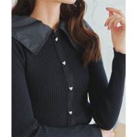 KOBE LETTUCE/コウベレタス KOBE LETTUCE 取り外し襟付きハートボタンニットカーディガン [C6959]/507084687
