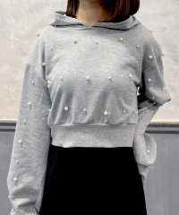 JULIA BOUTIQUE/ジュリアブティック JULIA BOUTIQUE パール付きショート丈パーカー [24548 長袖 ショート丈 レディース トップス ]/507087746