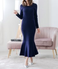 JULIA BOUTIQUE/ジュリアブティック JULIA BOUTIQUE カラバリマーメイドニットワンピース [24555 長袖 ロング丈 マキシ丈 タイト 無地 Uネック レディース/507087752