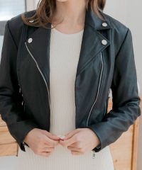 JULIA BOUTIQUE/ジュリアブティック JULIA BOUTIQUE コンパクトライダースジャケット [24576 長袖 ショート丈 無地 Vネック 合皮 合成皮革 レディース 上/507087766