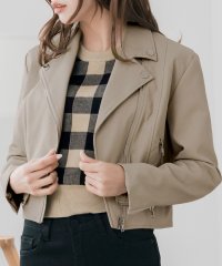 JULIA BOUTIQUE/ジュリアブティック JULIA BOUTIQUE コンパクトライダースジャケット [24576 長袖 ショート丈 無地 Vネック 合皮 合成皮革 レディース 上/507087766