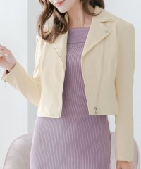 JULIA BOUTIQUE/ジュリアブティック JULIA BOUTIQUE コンパクトライダースジャケット [24576 長袖 ショート丈 無地 Vネック 合皮 合成皮革 レディース 上/507087766