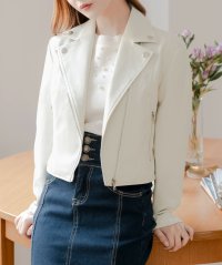 JULIA BOUTIQUE/ジュリアブティック JULIA BOUTIQUE コンパクトライダースジャケット [24576 長袖 ショート丈 無地 Vネック 合皮 合成皮革 レディース 上/507087766