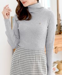 JULIA BOUTIQUE/ジュリアブティック JULIA BOUTIQUE モチーフ付きタートルニット [24672 長袖 ミドル丈 無地 タートルネック レディース セーター トップス/507087773