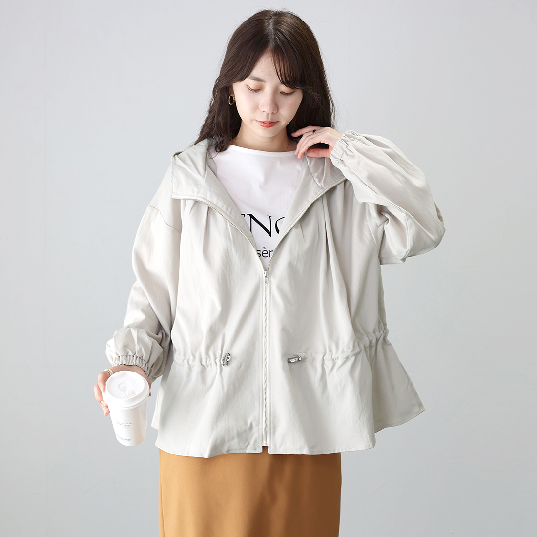 リグリームドロストフーディブルゾンホワイト新品