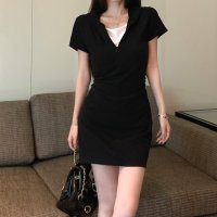 Zoe Jenko/ゾエ ジェンコ Zoe Jenko レイヤード風 フード付 ハーフジップミニワンピース 10401/507088580