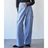 mili an deni/ミリアンデニ mili an deni ダメージストレートパンツ/507090437