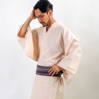 KIMONO UNKNOWN/キモノアンノン kimonoあんのん メンズ 国産高級綿麻しじら生地使用浴衣セット/507090522