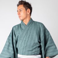 KIMONO UNKNOWN/キモノアンノン kimonoあんのん メンズ 国産高級綿麻しじら生地使用浴衣セット/507090528