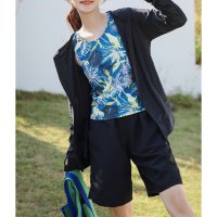 Angel Luna/エンジェル ルナ Angel Luna 【タンキニ水着4点セット】 ラッシュガード フード付 セパレート ショートパンツ UVカット率99% UPF50+【返品/507091161