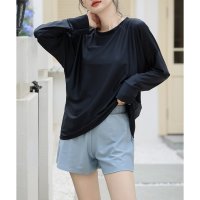 Angel Luna/エンジェル ルナ Angel Luna 【タンキニ水着4点セット】レディース 体型カバー 長袖シャツ ラッシュガード セパレート ビキニ ショートパンツ 無地 /507091173