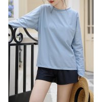 Angel Luna/エンジェル ルナ Angel Luna 【タンキニ水着4点セット】レディース 体型カバー 長袖シャツ ラッシュガード セパレート ビキニ ショートパンツ 無地 /507091173