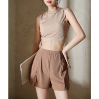Angel Luna/エンジェル ルナ Angel Luna 【ビキニ水着3点セット】レディース 体型カバー タンキニ トップス ハイネック セパレート ビキニ ショートパンツ ハイ/507091177