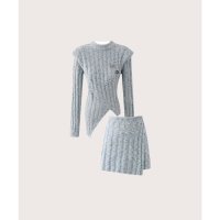 LA POMME petit+/ラポミ プチ プラス LA POMME petit+ Asymmetry Padded Knit Set－Up アシンメトリーパッド入りニットセットアップ/507091905