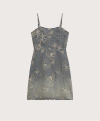 LA POMME petit/ラポミ プチ LA POMME petit Fringe Butterfly Denim Cami Dress フリンジバタフライデニムキャミワンピース/507091910