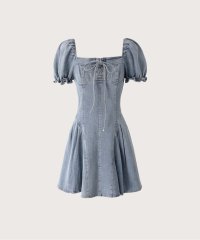 LA POMME petit/ラポミ プチ LA POMME petit Square Collar Denim One Piece スクエアカラーデニムワンピース/507091911