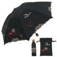 CHINOISERIE MODERN KYOTO/シノワズリーモダンキョウト シノワズリーモダン京都 優雅花鳥刺繍ミニ折りたたみ晴雨兼用傘/507092600