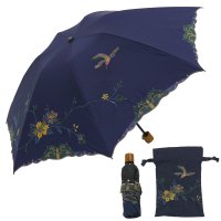 CHINOISERIE MODERN KYOTO/シノワズリーモダンキョウト シノワズリーモダン京都 優雅花鳥刺繍ミニ折りたたみ晴雨兼用傘/507092600