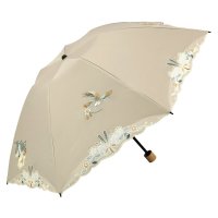 CHINOISERIE MODERN KYOTO/シノワズリーモダンキョウト シノワズリーモダン京都 花鳥オーガンジーカットワーク刺繍かわず張りミニ折りたたみ日傘/507092619