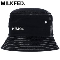 MILK FED/ミルクフェド MILKFED. EMBROIDERRED BAR LOGO BUCKET HAT OLIVE [103243051006 FW24]/507093012