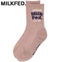 MILK FED/ミルクフェド MILKFED. ARCH LOGO SOCKS BEIGE [103243054003 FW24]/507093014