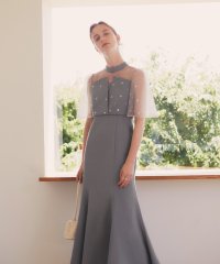 Leja/レジャ Leja 花柄ストーンスパンコールチュールオーバーラップマーメイドワンピースドレス美脚効果ドレス結婚式 パーティードレス 成人式 20代 30代 40代/507093105