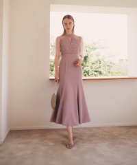 Leja/レジャ Leja 花柄ストーンスパンコールチュールオーバーラップマーメイドワンピースドレス美脚効果ドレス結婚式 パーティードレス 成人式 20代 30代 40代/507093105